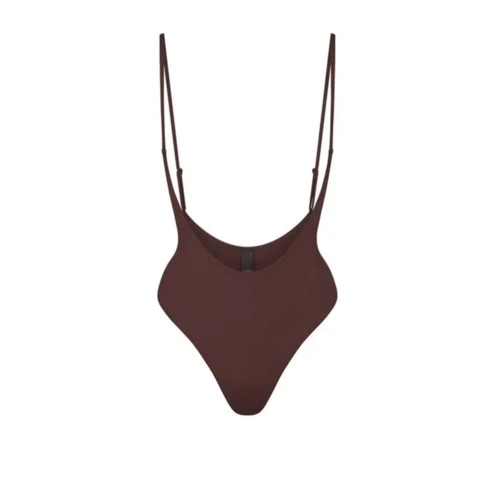 SKIMS  Swim Cutout  Open Bust One Piece in Cocoa Size XXS SKU:83R